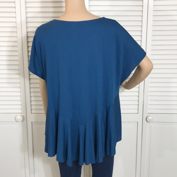Peruvian Connection Gathered Hem Tee Shirt Medium and Large - Picture 7 of 12
